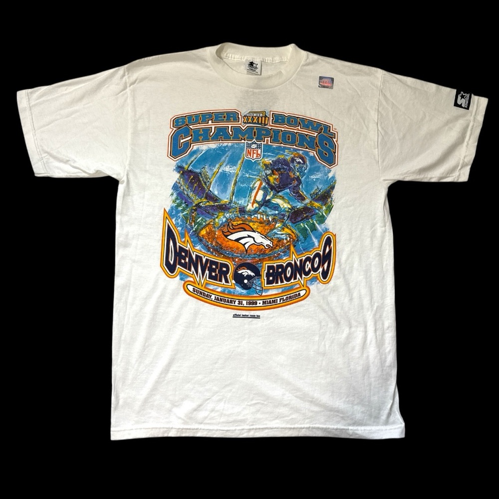 Starter White Super Bowl Champions T-Shirt Made in USA Large